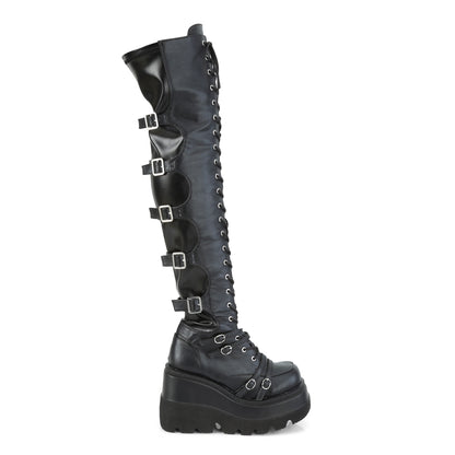 DemoniaCult Stivali da donna SHAKER-350 graviera vegana nera