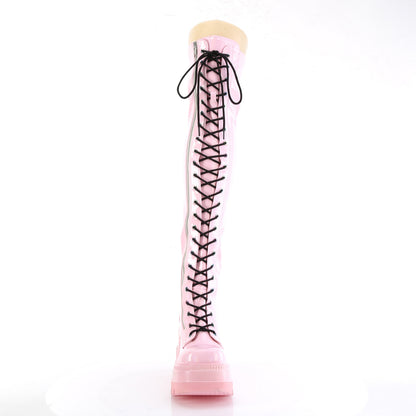 DemoniaCult Stivali da donna SHAKER-374 B. Brevet rosa elogramma
