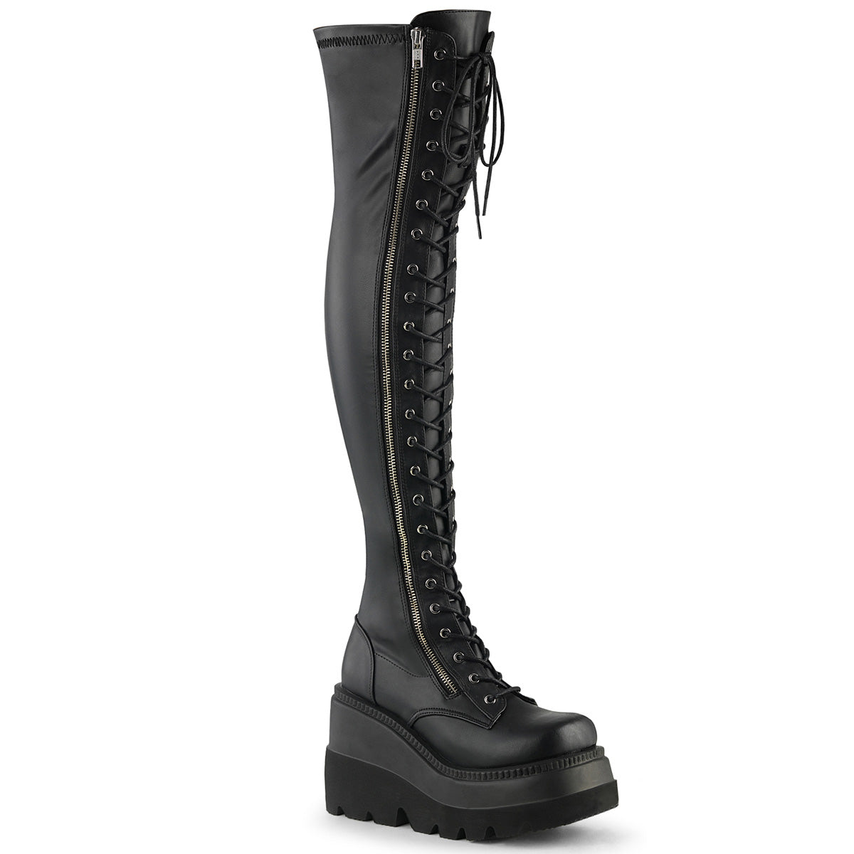 DemoniaCult  Stivali SHAKER-374 blk str. Pelle vegan