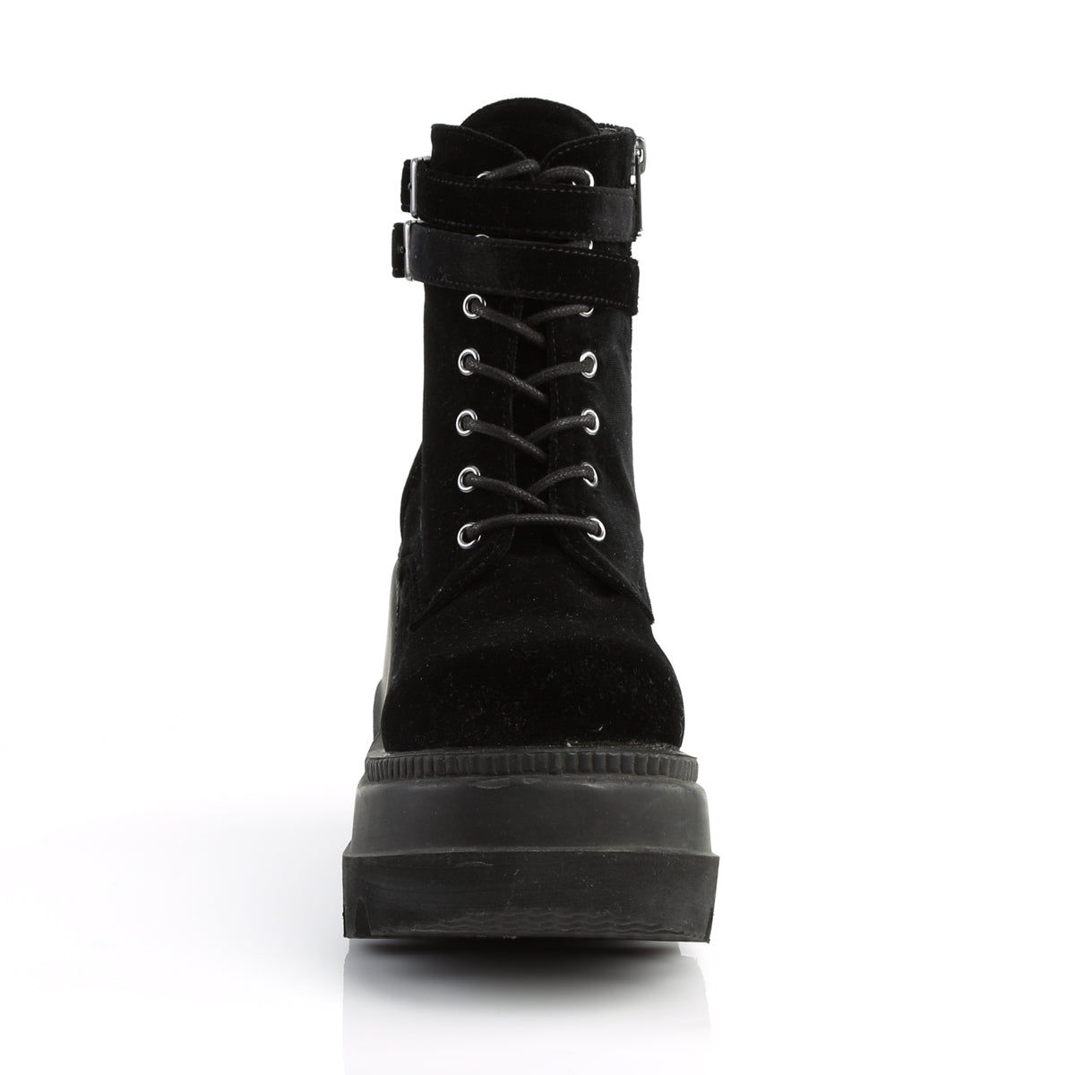 DemoniaCult Stivali alla caviglia femminile SHAKER-52 velluto blk