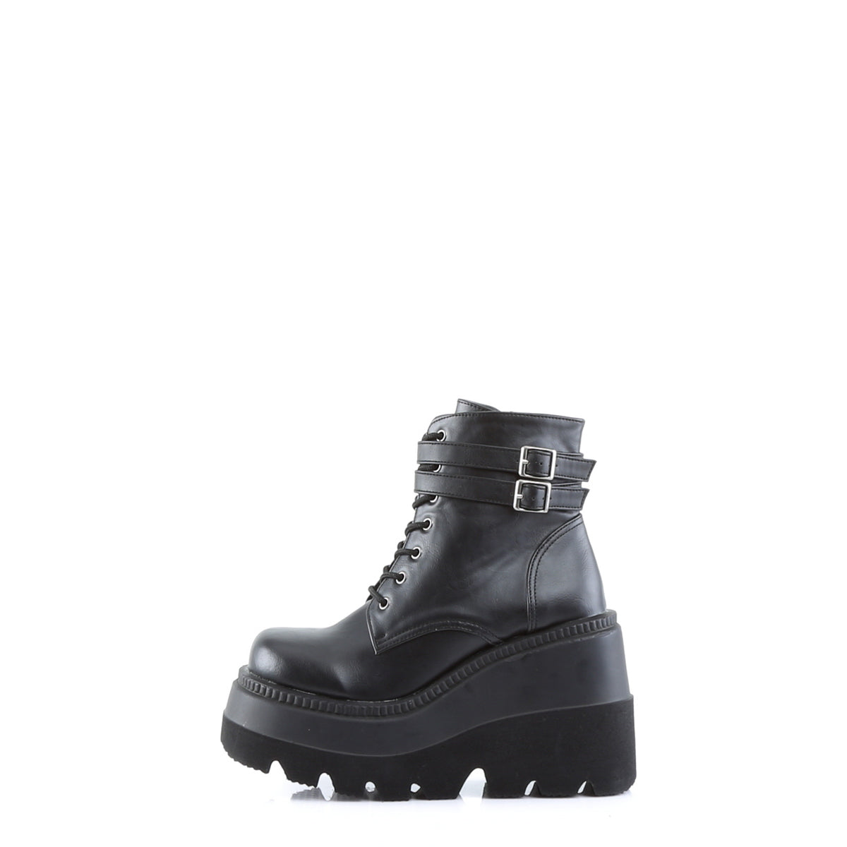 DemoniaCult Womens Ankle Boots SHAKER-52 Blk Vegan Leather
