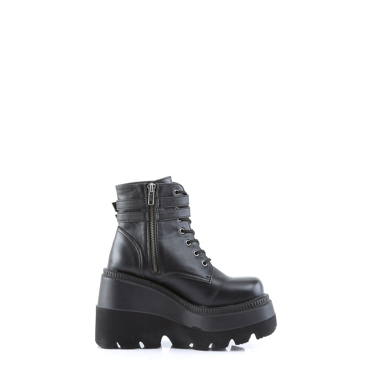 DemoniaCult Womens Ankle Boots SHAKER-52 Blk Vegan Leather