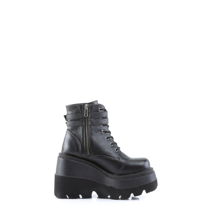 DemoniaCult Womens Ankle Boots SHAKER-52 Blk Vegan Leather