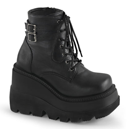 DemoniaCult Womens Ankle Boots SHAKER-52 Blk Vegan Leather