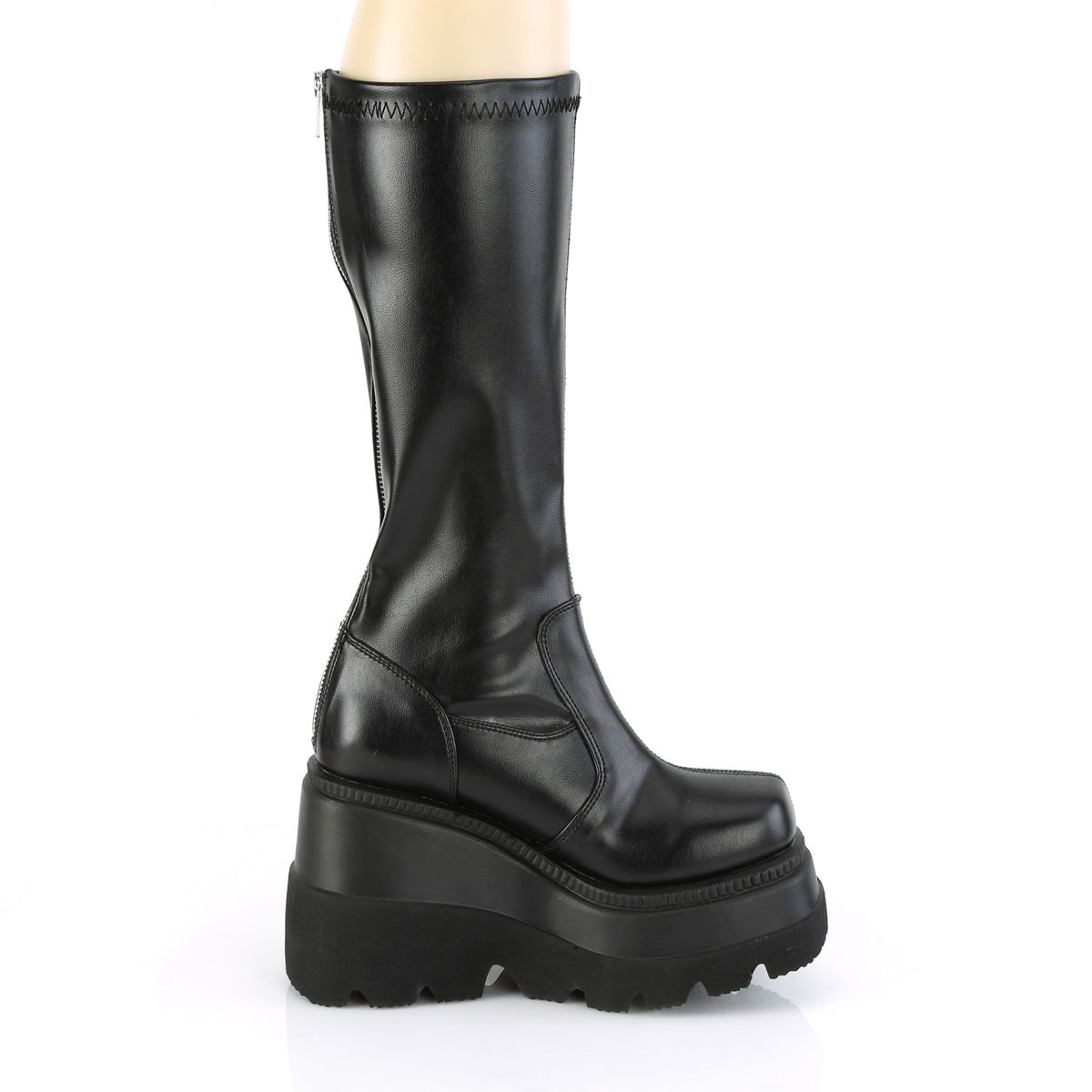 DemoniaCult Stivali da donna SHAKER-65 BLK STR VEGAN PELLE