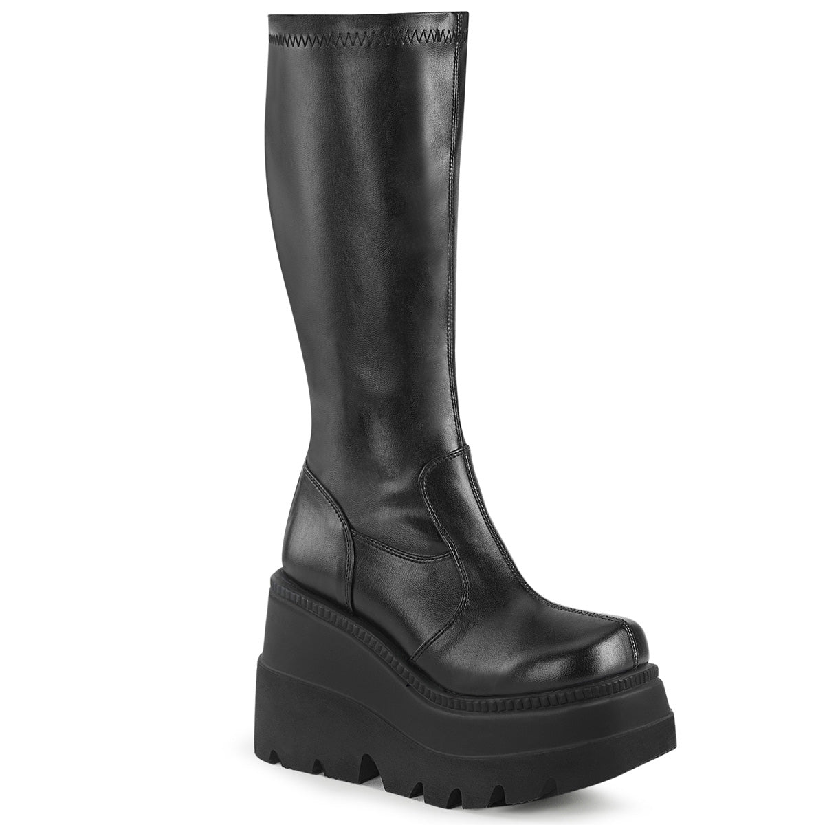 DemoniaCult Stivali da donna SHAKER-65 BLK STR VEGAN PELLE