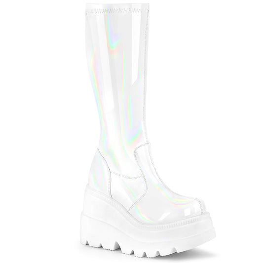 DemoniaCult Stivali da donna SHAKER-65 ologramma WHT