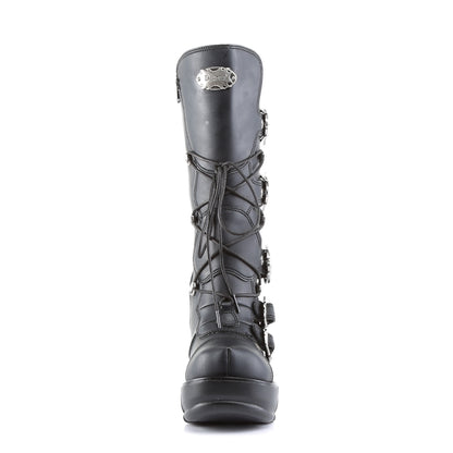 DemoniaCult Stivali da donna SINISTER-203 pelle vegana BLK