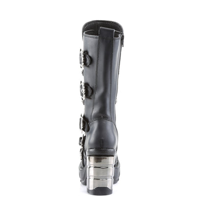 DemoniaCult Stivali da donna SINISTER-203 pelle vegana BLK