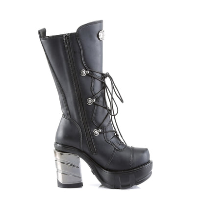 DemoniaCult Stivali da donna SINISTER-203 pelle vegana BLK