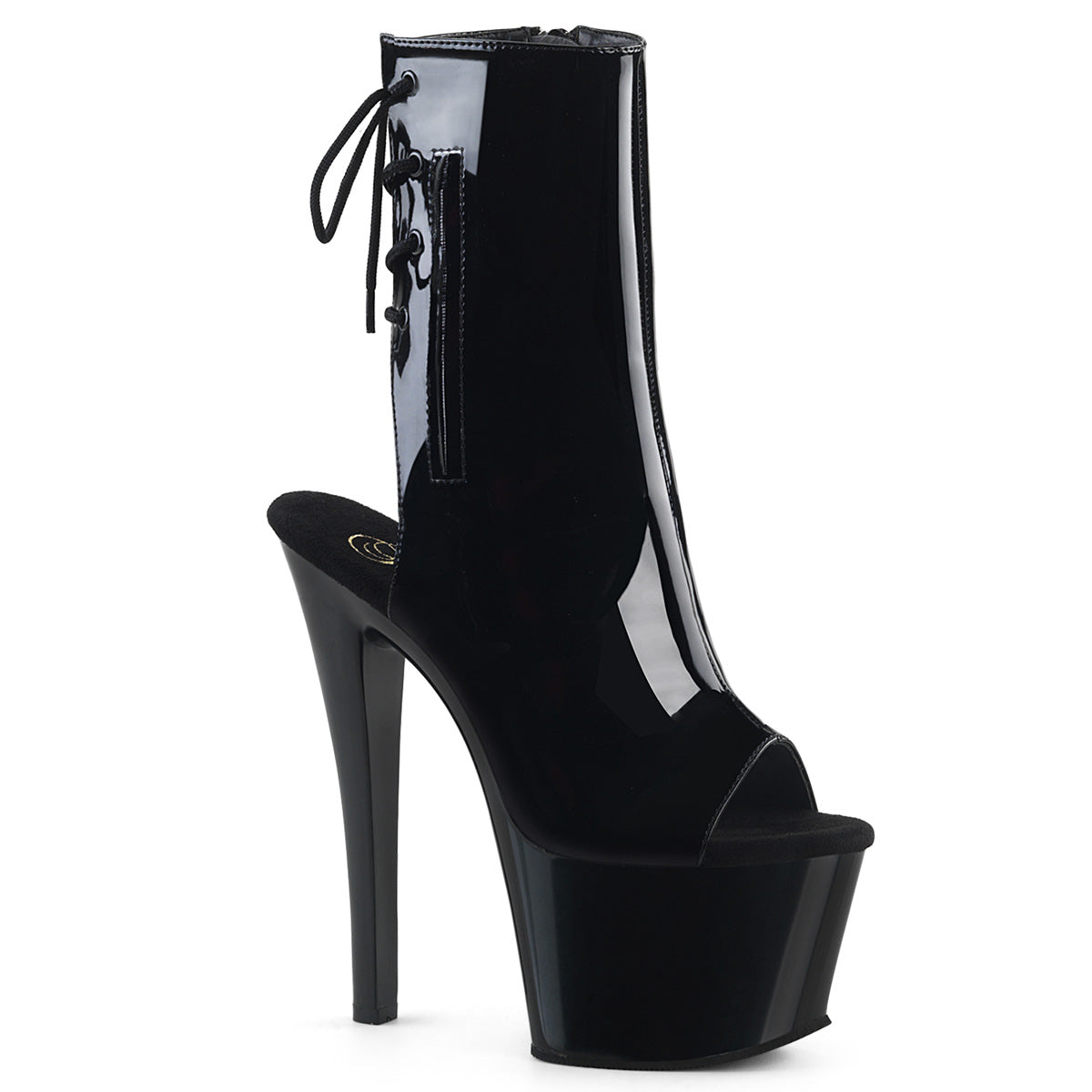 Pleaser Womens Ankle Boots SKY-1018 Blk Pat/Blk