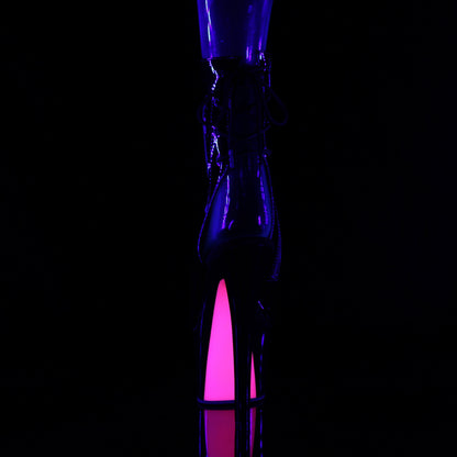 Pleaser Stivaletti da donna SKY-1018tt Blk Pat / Blk-Neon H. rosa