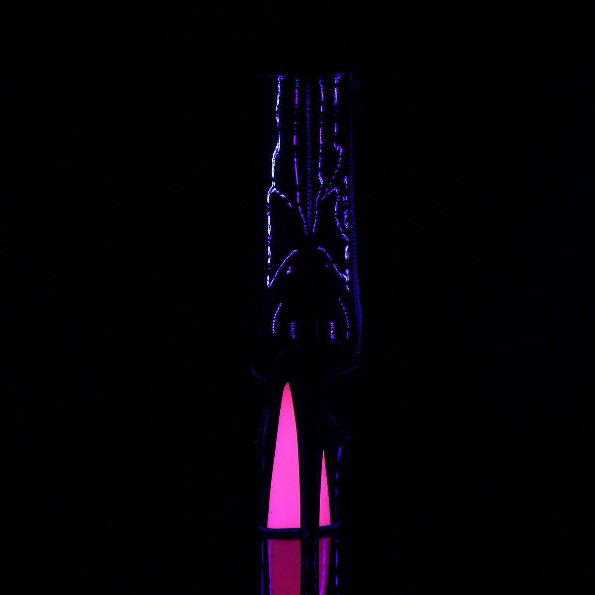 Pleaser Stivaletti da donna SKY-1020tt Blk Pat / Blk-Neon H. rosa