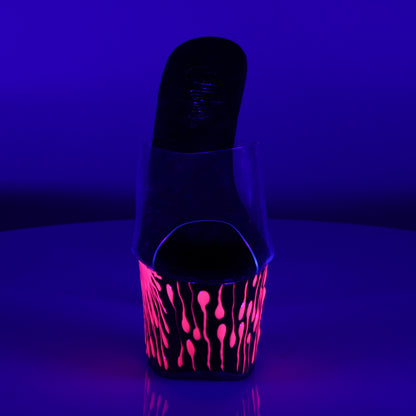 Pleaser Sandali da donna SKY-301-5 CLR / BLK-Neon H. rosa
