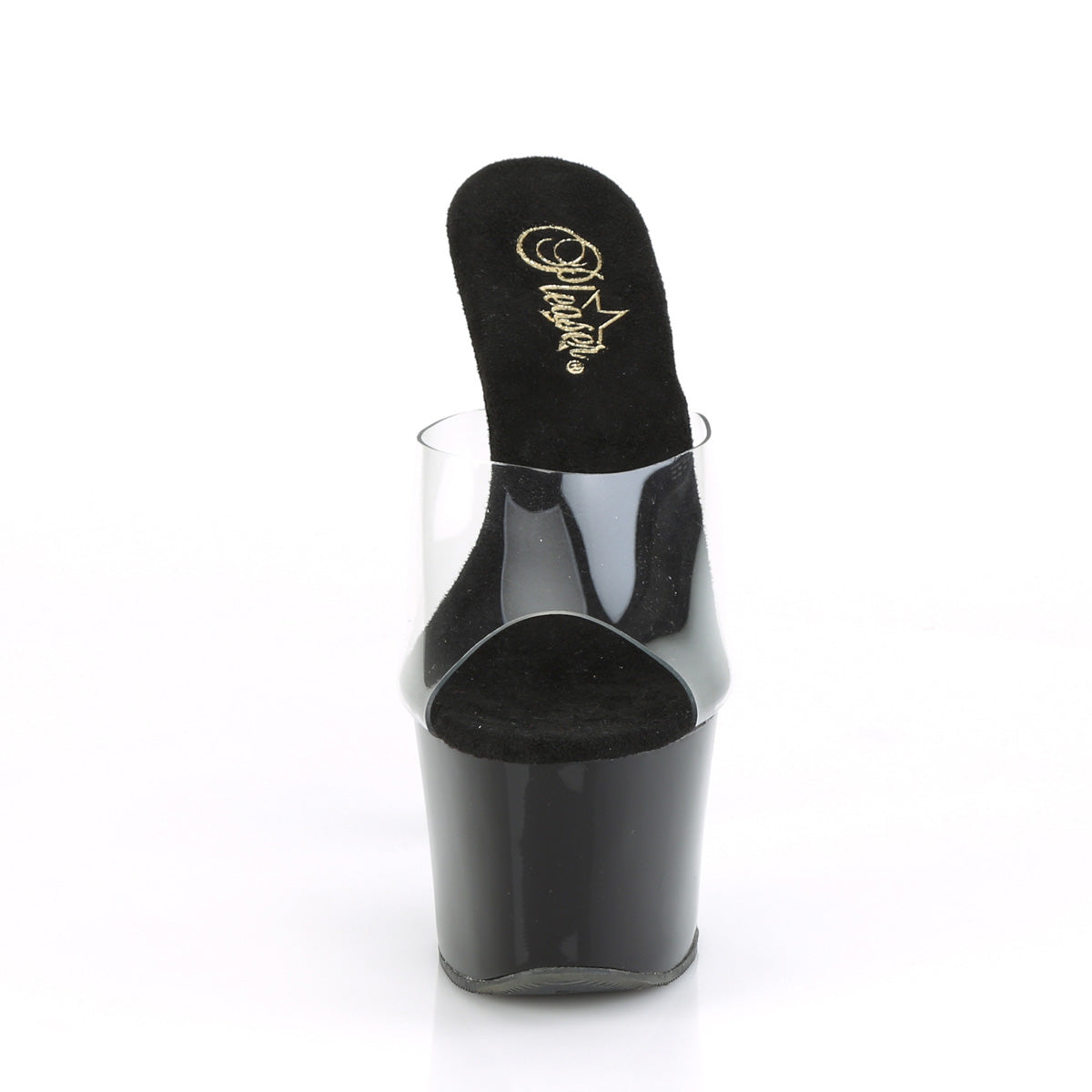 Pleaser Sandali da donna SKY-301CRS CLR / BLK-SLV AB Rhinestone