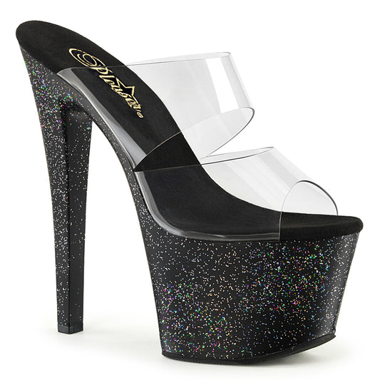 Pleaser Womens Sandals SKY-302MG Clr/Blk