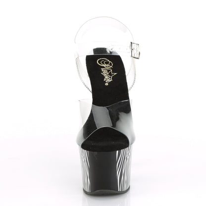 Pleaser Sandali da donna SKY-308CP-2 CLR / BLK-SLV Chrome