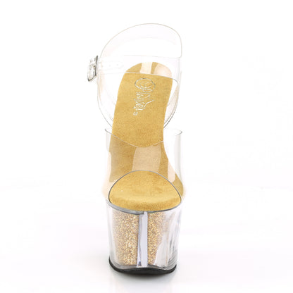 Pleaser Sandali da donna SKY-308G-T CLR / Gold Multitter Inserts