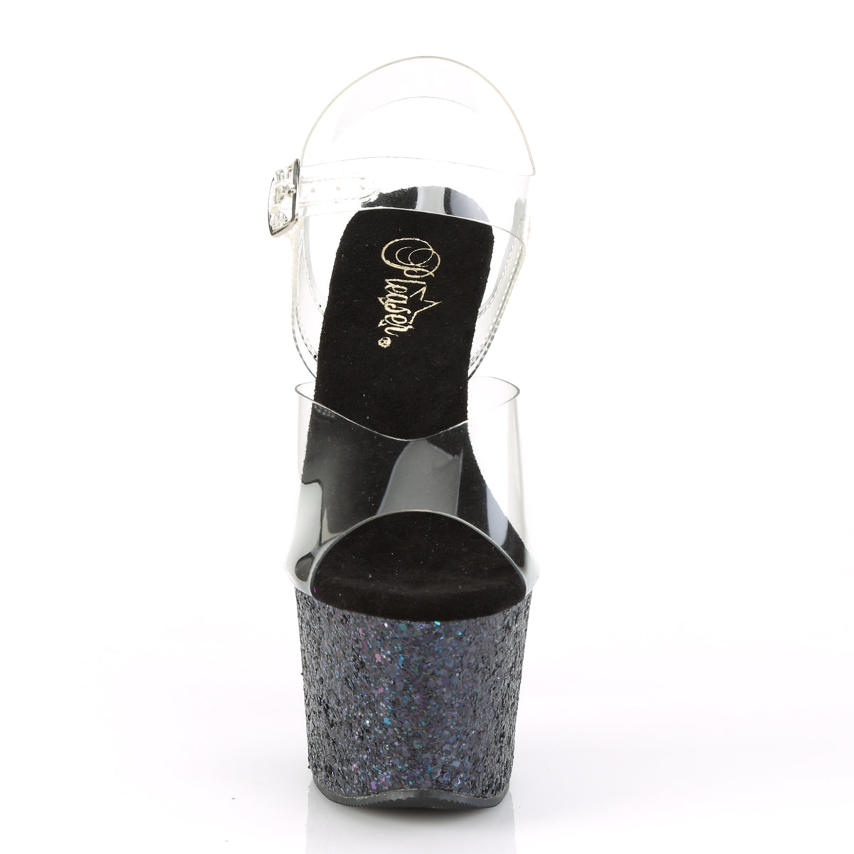 Pleaser Sandali da donna SKY-308LG CLR / BLK Multi glitter