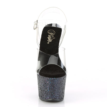Pleaser Sandali da donna SKY-308LG CLR / BLK Multi glitter