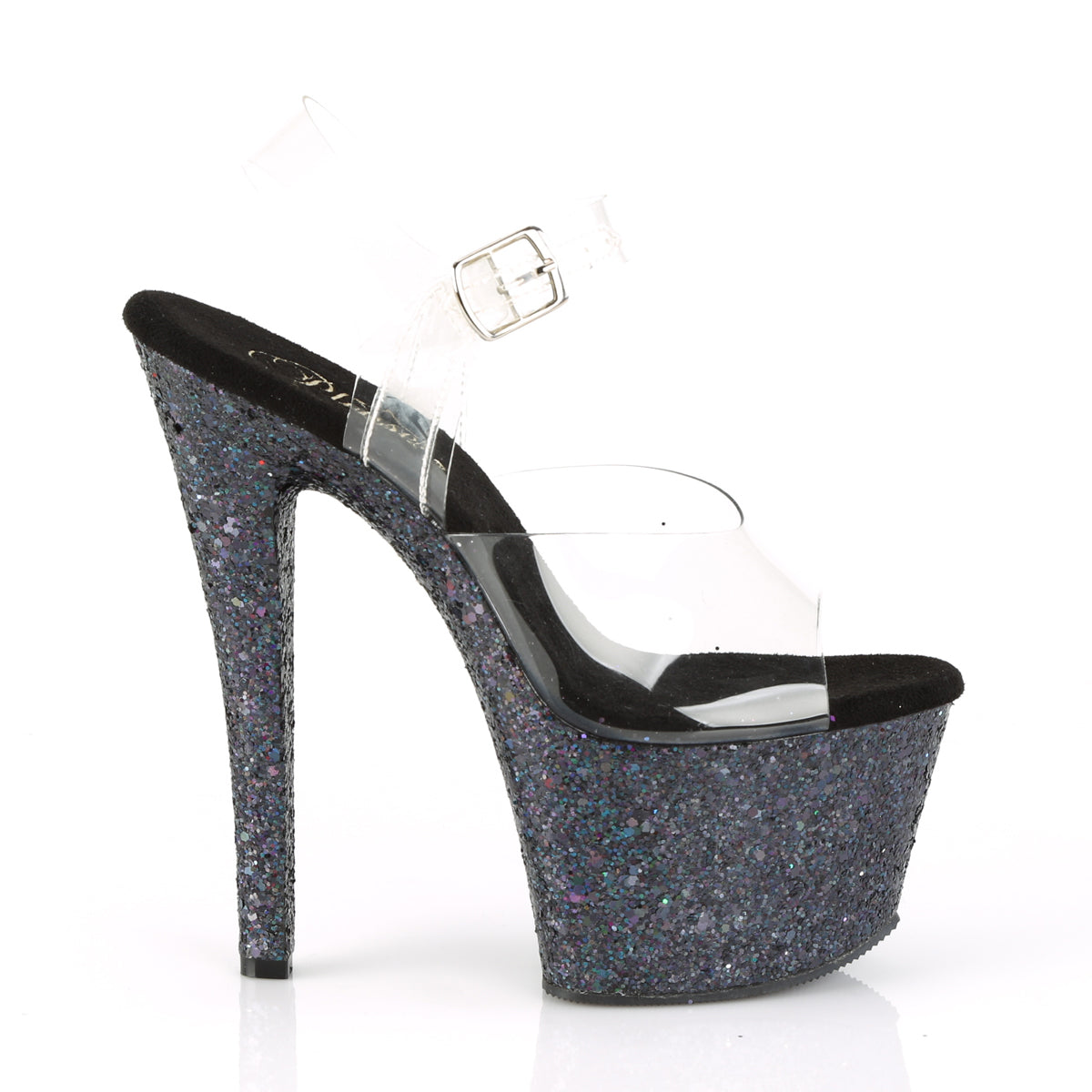 Pleaser Sandali da donna SKY-308LG CLR / BLK Multi glitter