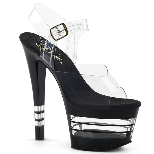 Pleaser Womens Sandals SKY-308LN Clr/Blk