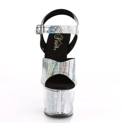 Pleaser Womens Sandals SKY-308N-CRHM Blk Hologram TPU/Blk Hologram