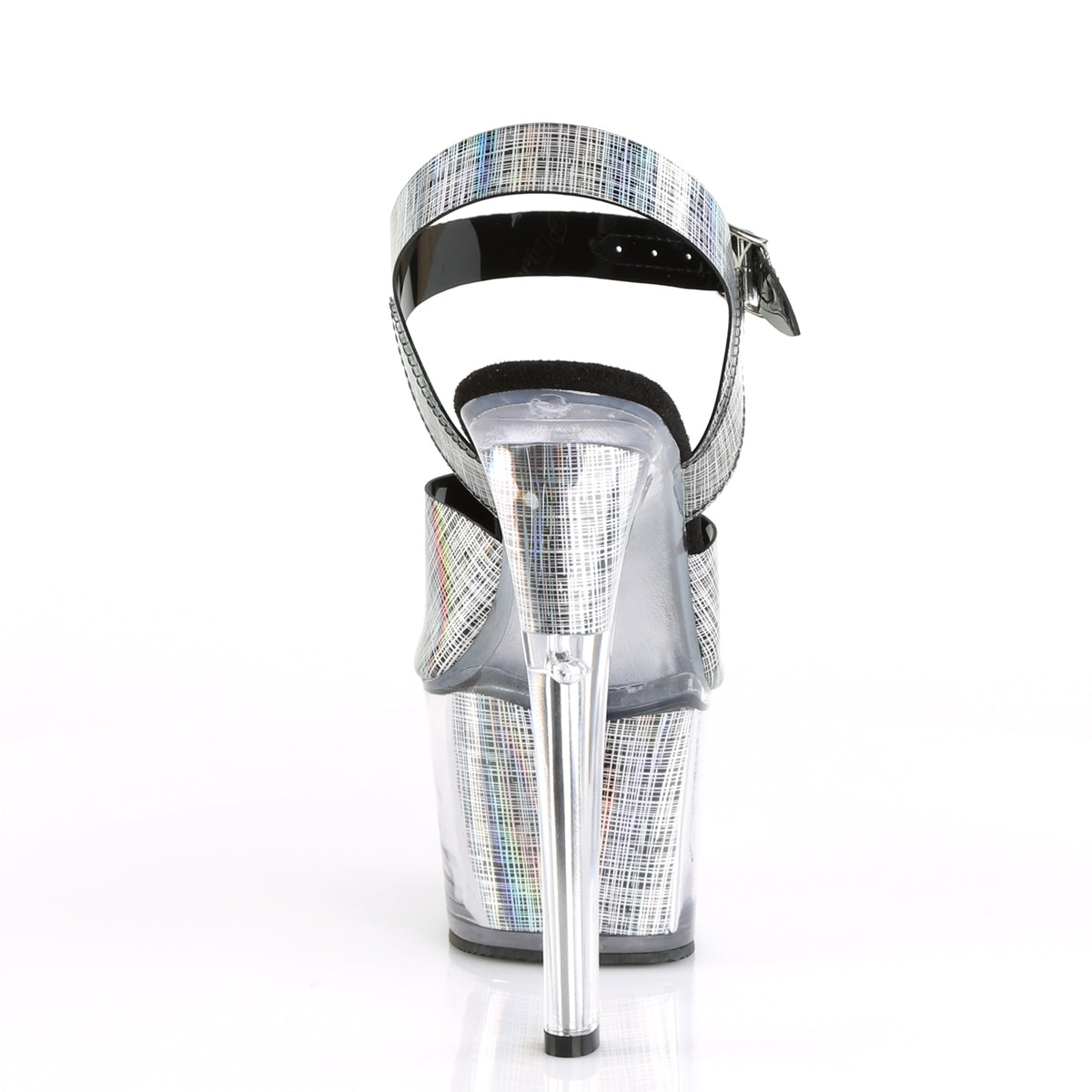 Pleaser Womens Sandals SKY-308N-CRHM Blk Hologram TPU/Blk Hologram