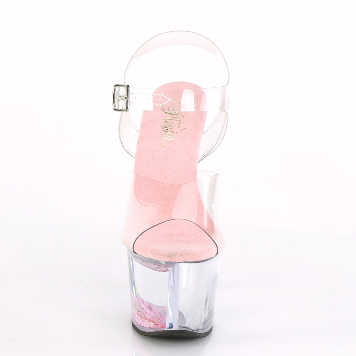 Pleaser Sandali da donna SKY-308WHG CLR / CLR-Baby Glittello rosa