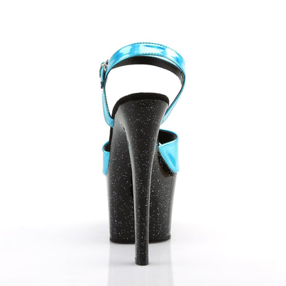 Pleaser Womens Sandals SKY-309HG Turquoise Hologram/Blk