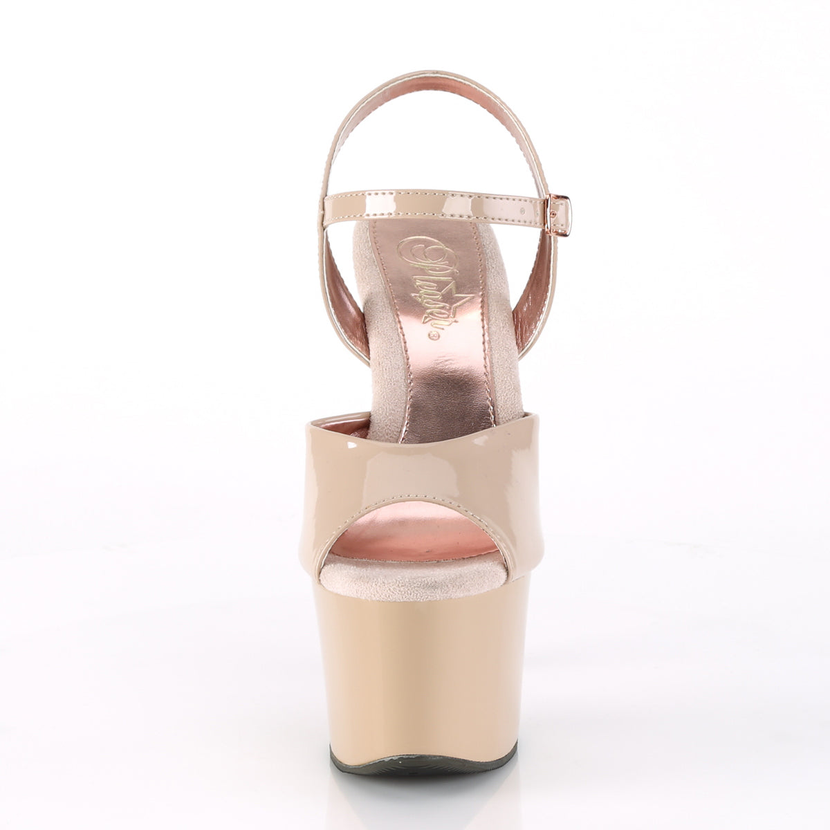 Pleaser Sandali da donna SKY-309tt Nude Pat / Nude-Rose Gold Chrome