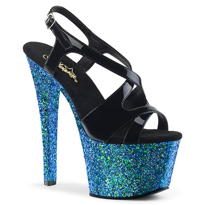 Pleaser Sandali da donna SKY-330LG BLK PAT / Blue Multitter