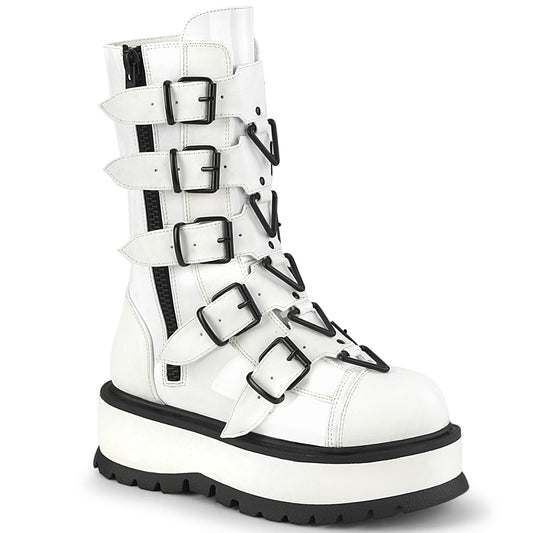 DemoniaCult  Stivali SLACKER-160 wht pat
