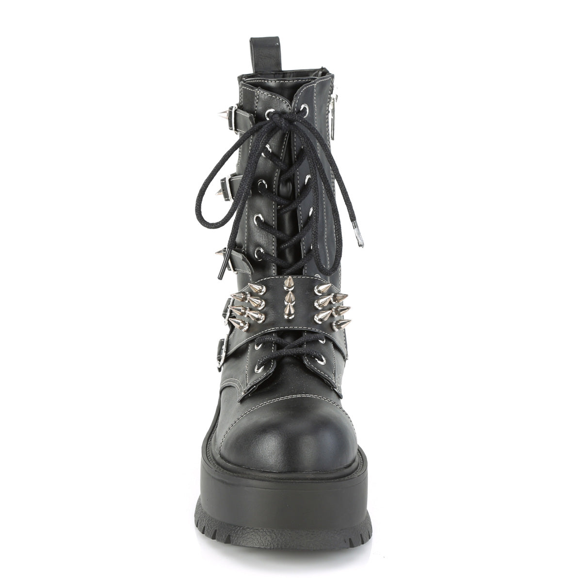 DemoniaCult Stivali da donna SLACKER-165 pelle vegana BLK