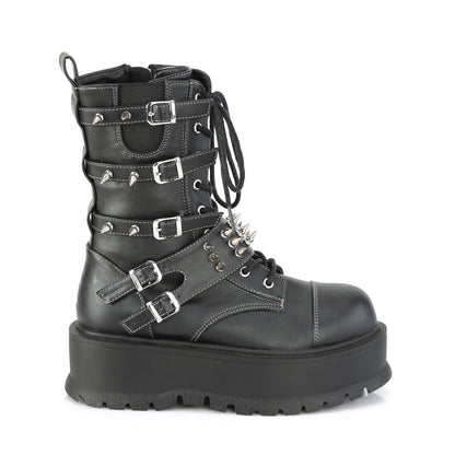 DemoniaCult Stivali da donna SLACKER-165 pelle vegana BLK