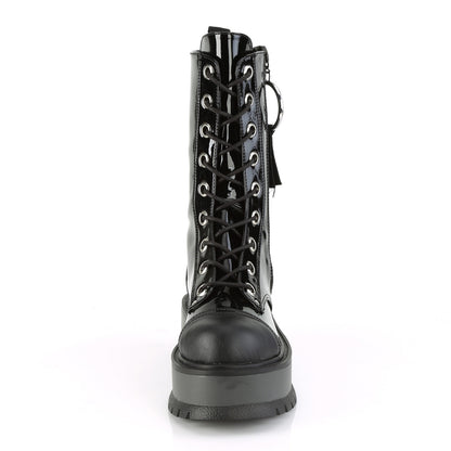 DemoniaCult Stivali da donna SLACKER-220 pelle blk pat-vegan