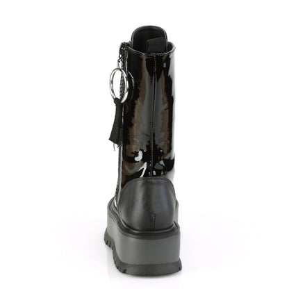 DemoniaCult Stivali da donna SLACKER-220 pelle blk pat-vegan