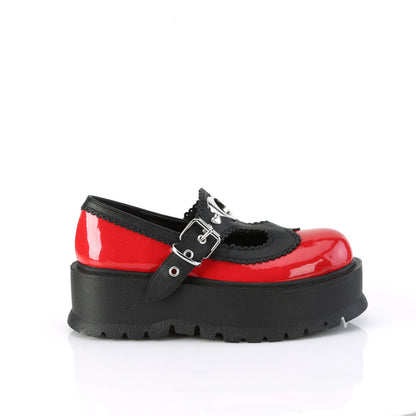 DemoniaCult   SLACKER-23 Red-Blk Vegan Leather