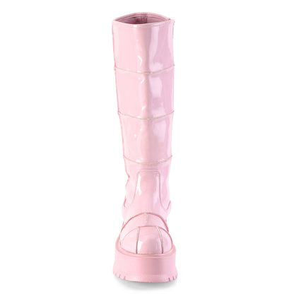 DemoniaCult Stivali da donna SLACKER-230 B. B. Pink Ologram Pat