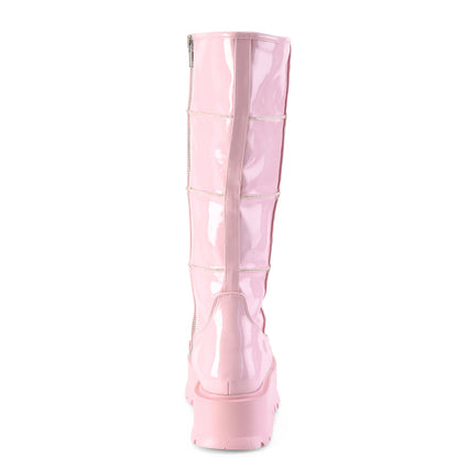 DemoniaCult Stivali da donna SLACKER-230 B. B. Pink Ologram Pat