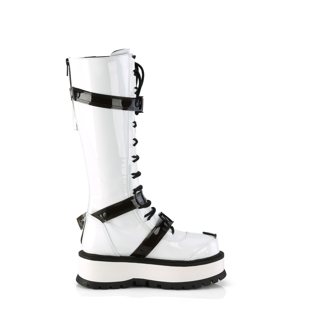 DemoniaCult Stivali da donna SLACKER-260 wht pat