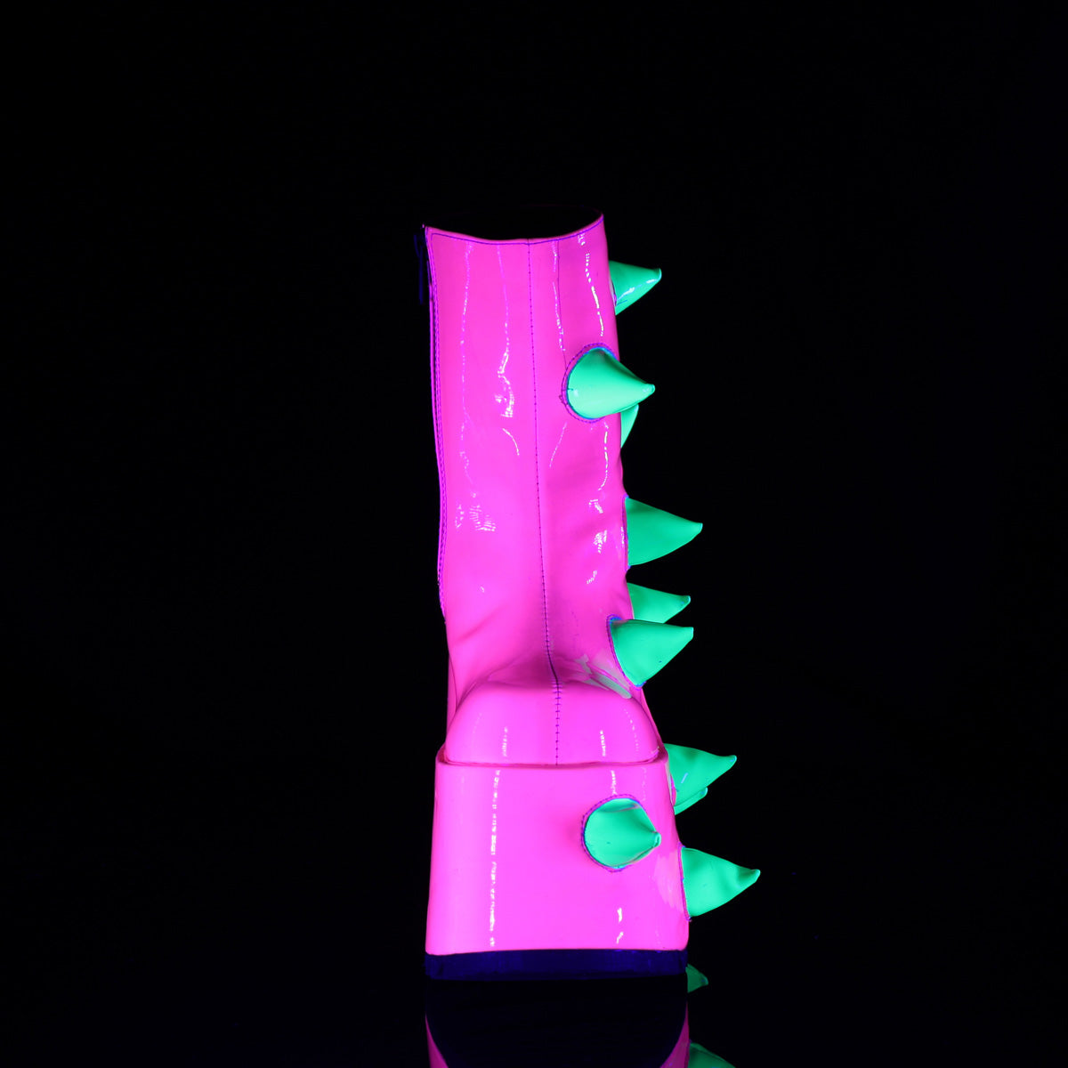 DemoniaCult  Stivali alla caviglia SLAY-77 UV neon rosa-neon verde