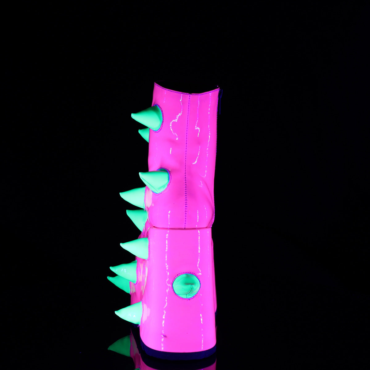DemoniaCult  Stivali alla caviglia SLAY-77 UV neon rosa-neon verde
