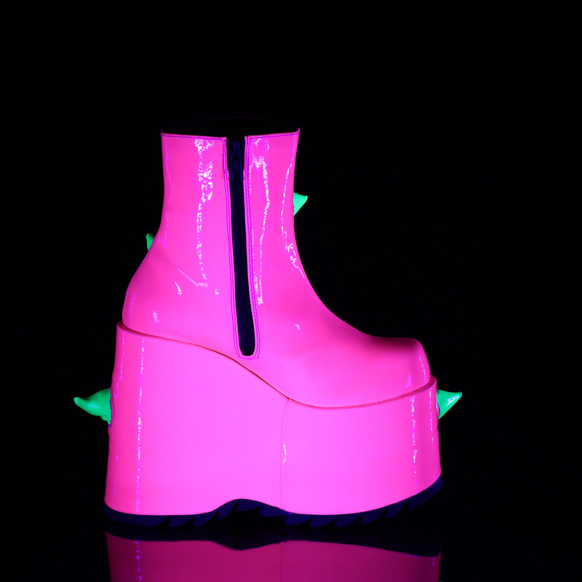 DemoniaCult  Stivali alla caviglia SLAY-77 UV neon rosa-neon verde