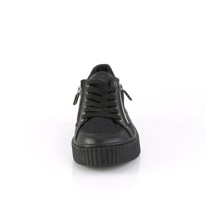 DemoniaCult Uomo  SNEEKER-105 BLK CANVAS-BLK PU