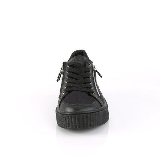 DemoniaCult Uomo  SNEEKER-105 BLK CANVAS-BLK PU