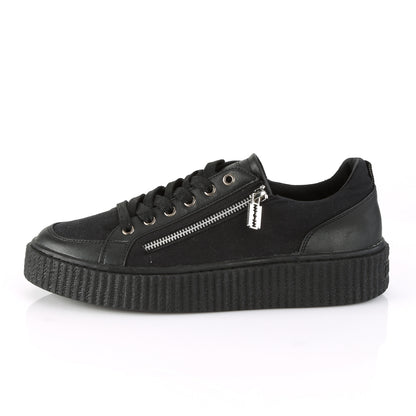 DemoniaCult Uomo  SNEEKER-105 BLK CANVAS-BLK PU