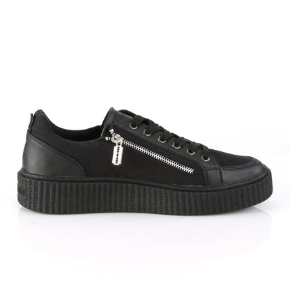 DemoniaCult Uomo  SNEEKER-105 BLK CANVAS-BLK PU