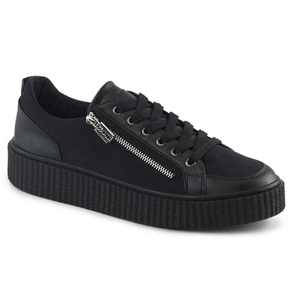 DemoniaCult Uomo  SNEEKER-105 BLK CANVAS-BLK PU