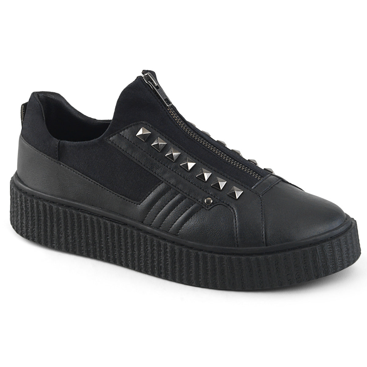 DemoniaCult Scarpa bassa maschile SNEEKER-125 BLK CANVAS-BLK PU